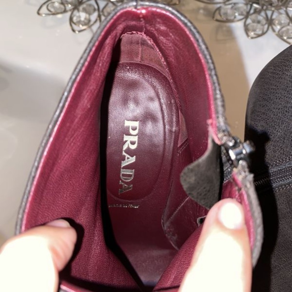 Authentic Prada leather booties